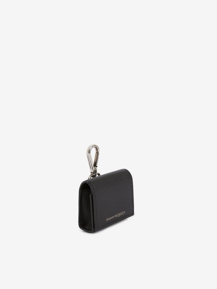 Men's Calf Leather Airpod Pro Case Black Fashion Alexander McQueen