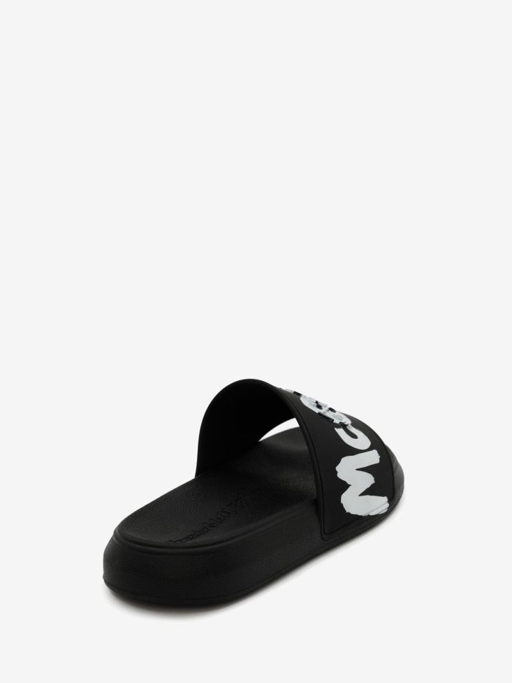 Black/White Women's Oversized Rubber Slide Fashion Alexander McQueen