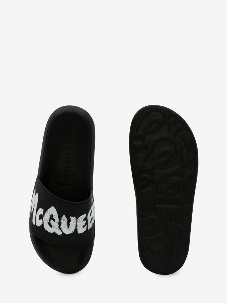 Black/White Women's Oversized Rubber Slide Fashion Alexander McQueen