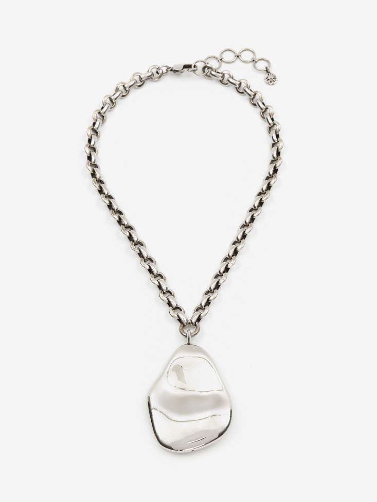 Fashion Alexander McQueen Women's Molten Oversized Necklace Antique Silver
