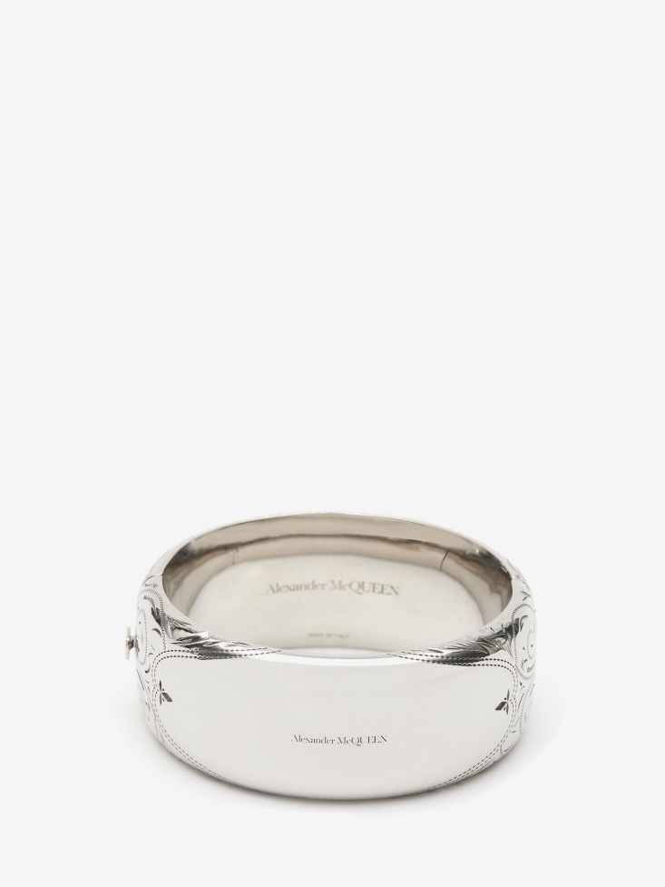 Women's Mid Engraved Bangle Fashion Alexander McQueen Antique Silver