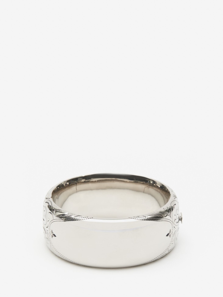 Women's Mid Engraved Bangle Fashion Alexander McQueen Antique Silver