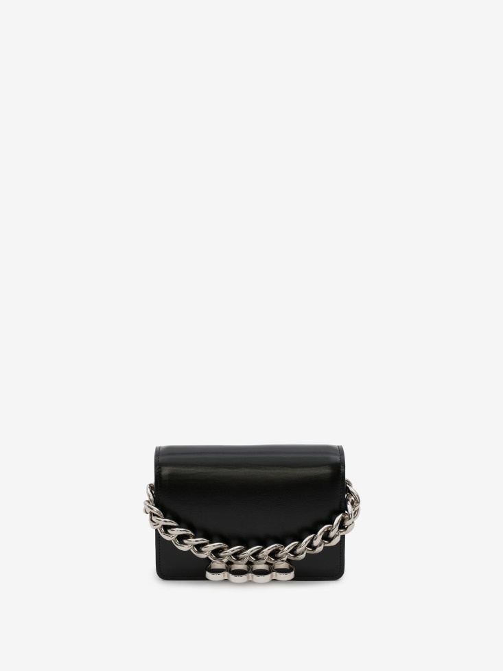 Black Women's The Four Ring Mini With Chain Fashion Alexander McQueen