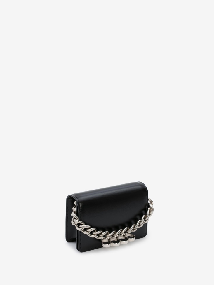 Black Women's The Four Ring Mini With Chain Fashion Alexander McQueen