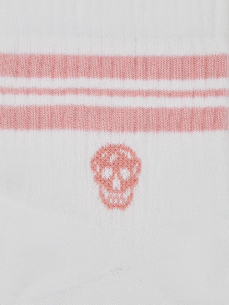 Women's Skull Sport Socks Fashion Alexander McQueen White/Rose Gold