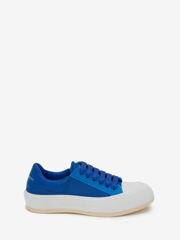 Men's Deck Lace Up Plimsoll Electric Blue Fashion Alexander McQueen