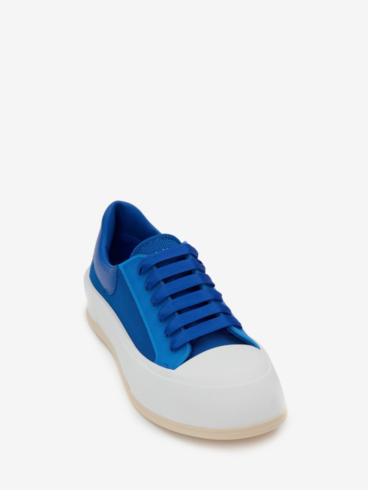 Men's Deck Lace Up Plimsoll Electric Blue Fashion Alexander McQueen