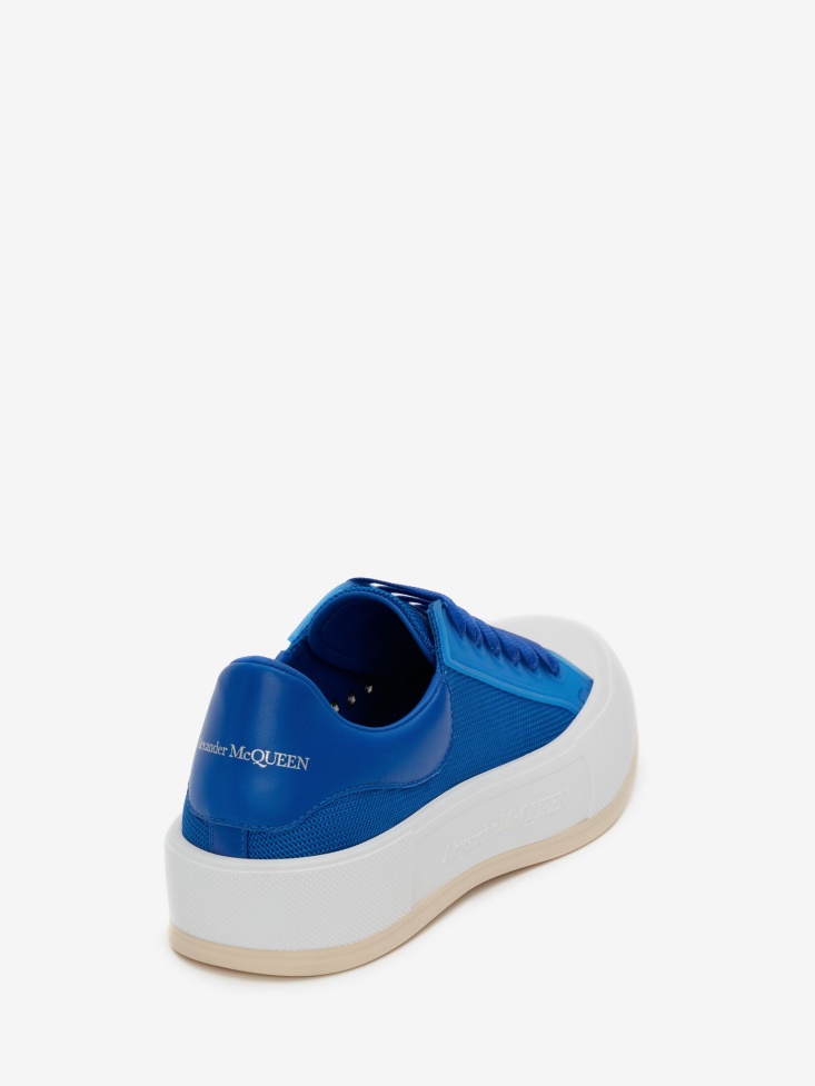 Men's Deck Lace Up Plimsoll Electric Blue Fashion Alexander McQueen
