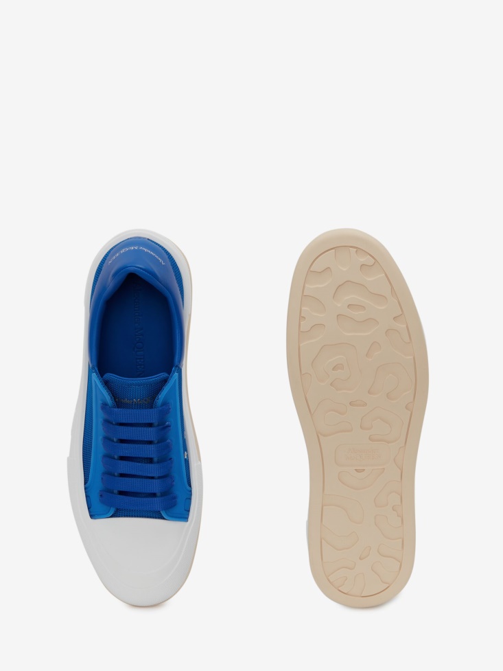 Men's Deck Lace Up Plimsoll Electric Blue Fashion Alexander McQueen