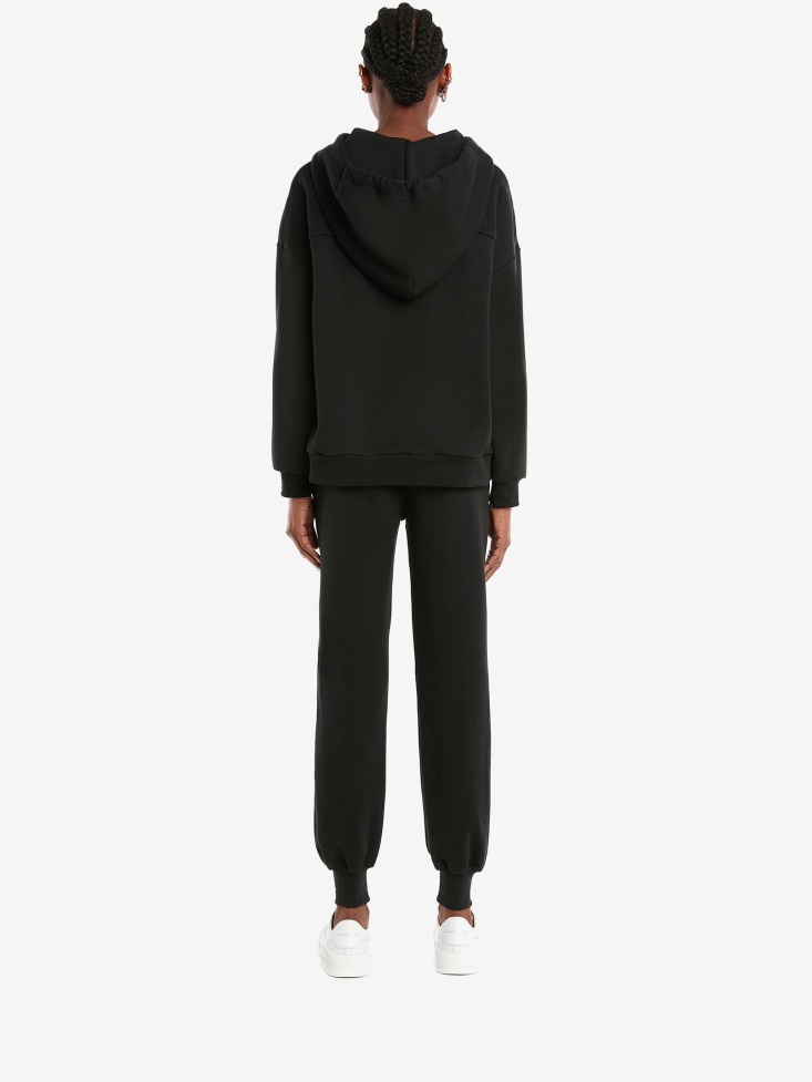 Black/White Fashion Alexander McQueen Women's in Graffiti Hooded Sweatshirt
