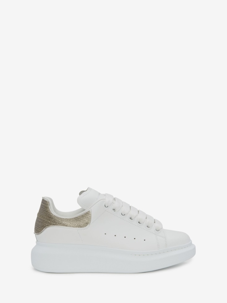 Fashion Alexander McQueen Women's Oversized Sneaker White/Gold