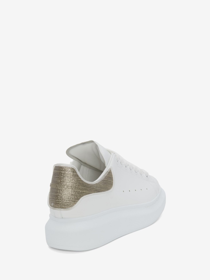 Fashion Alexander McQueen Women's Oversized Sneaker White/Gold