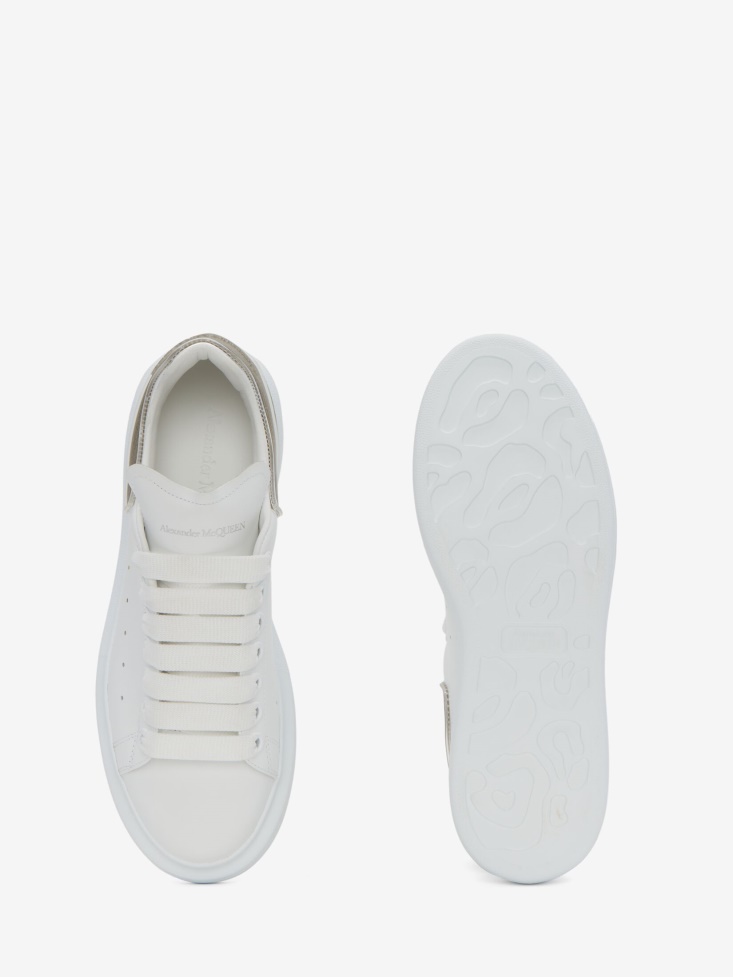 Fashion Alexander McQueen Women's Oversized Sneaker White/Gold