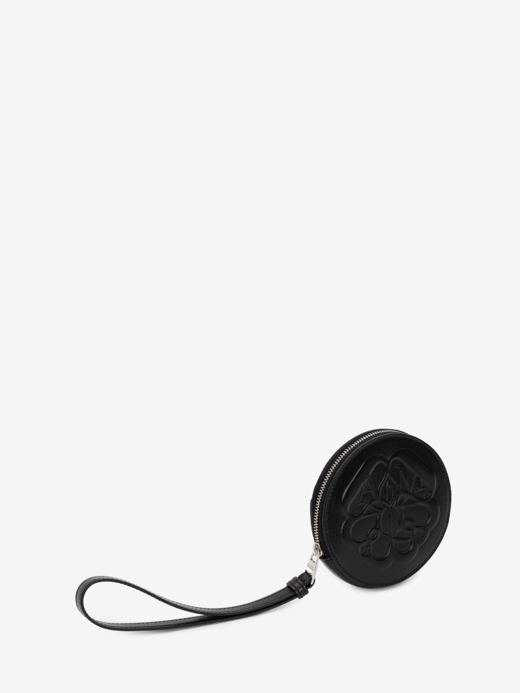 Fashion Alexander McQueen Women's Curve Zip Coin Purse Black