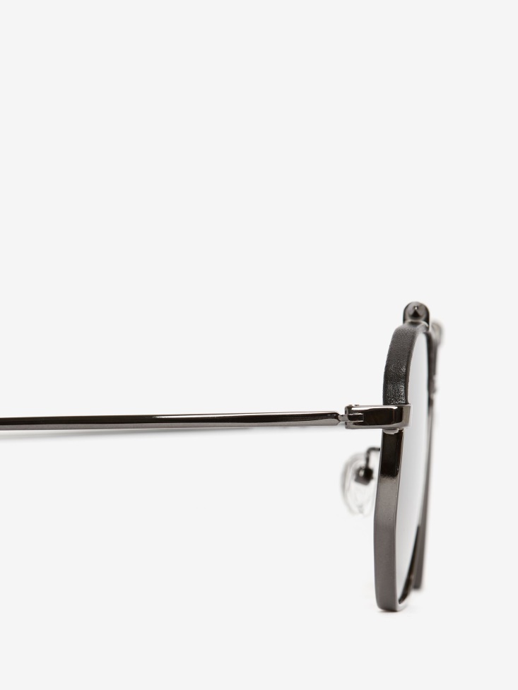 Ruthenium Top Piercing Leather Sunglasses Fashion Alexander McQueen