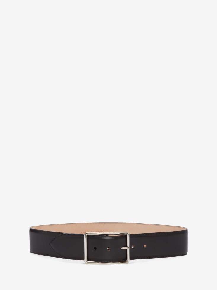 Fashion Alexander McQueen Women's Big Geometric Belt Black