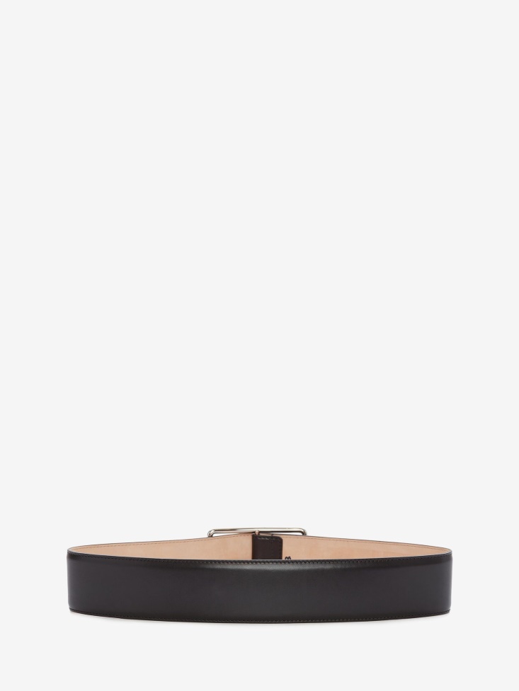 Fashion Alexander McQueen Women's Big Geometric Belt Black
