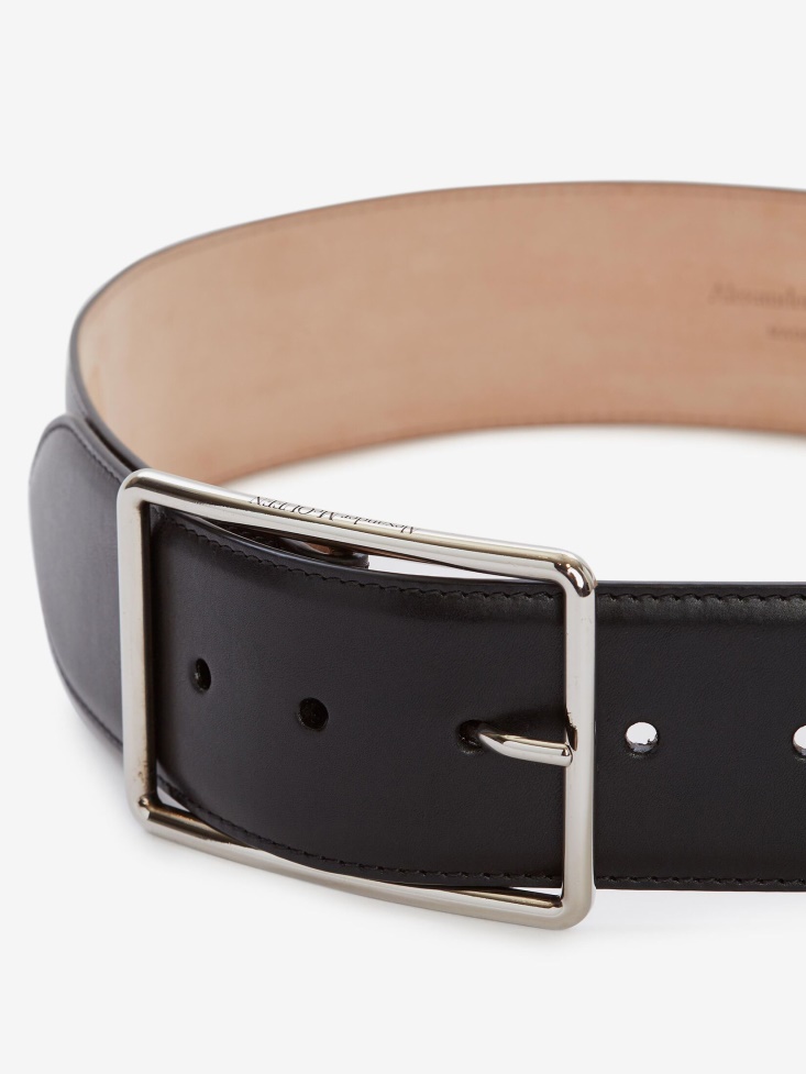 Fashion Alexander McQueen Women's Big Geometric Belt Black