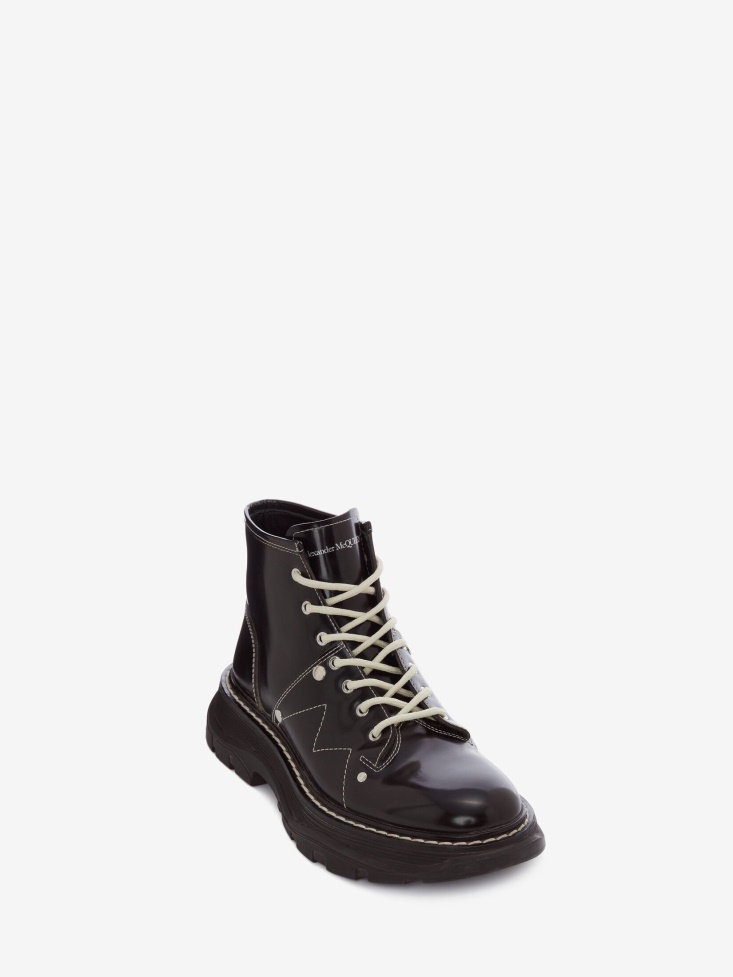 Fashion Alexander McQueen Black/Silver Women's Tread Slick Boot