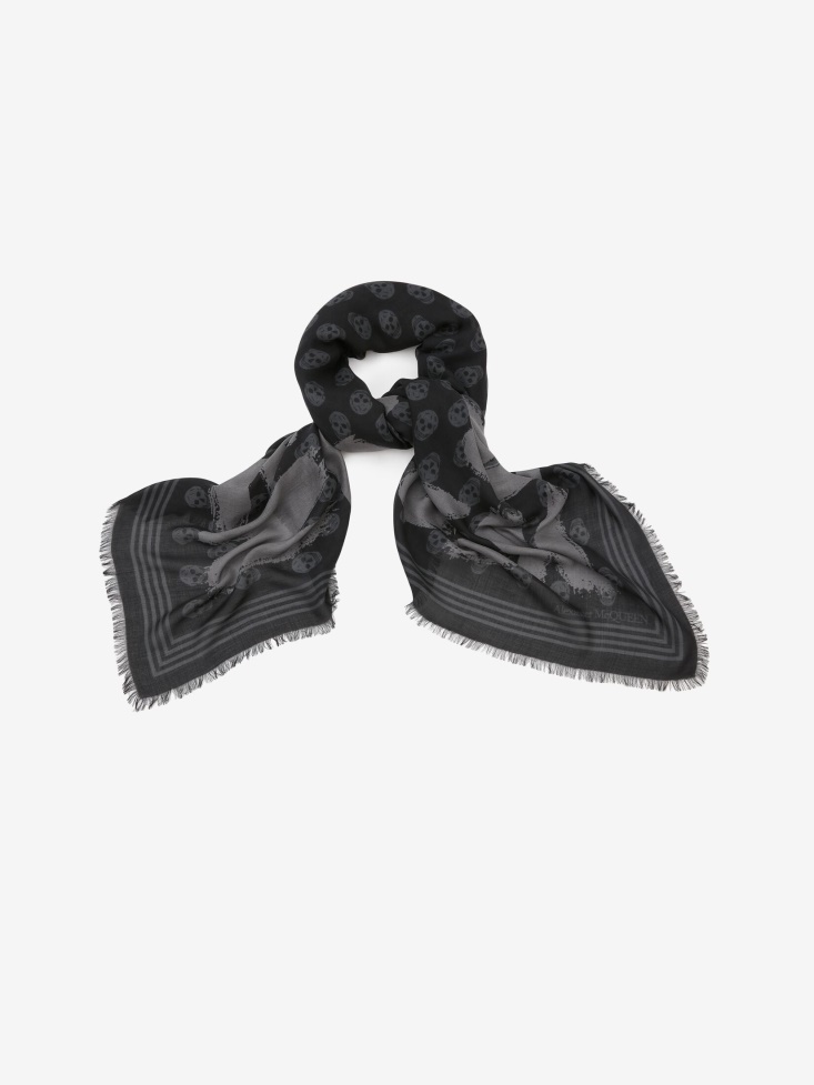 Women's in Graffiti Biker Skull Scarf Fashion Alexander McQueen Black
