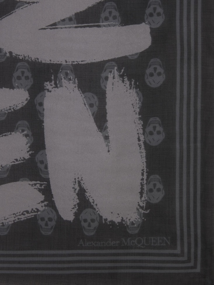 Women's in Graffiti Biker Skull Scarf Fashion Alexander McQueen Black