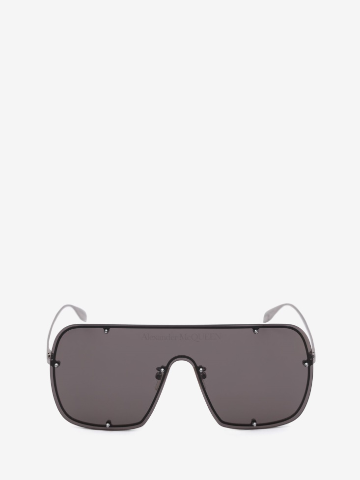Ruthenium Fashion Alexander McQueen Studs Structure Mask Sunglasses