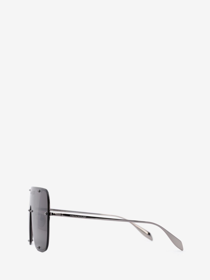 Ruthenium Fashion Alexander McQueen Studs Structure Mask Sunglasses