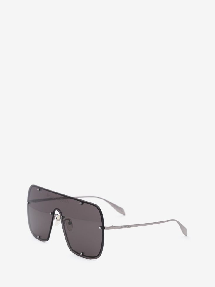 Ruthenium Fashion Alexander McQueen Studs Structure Mask Sunglasses