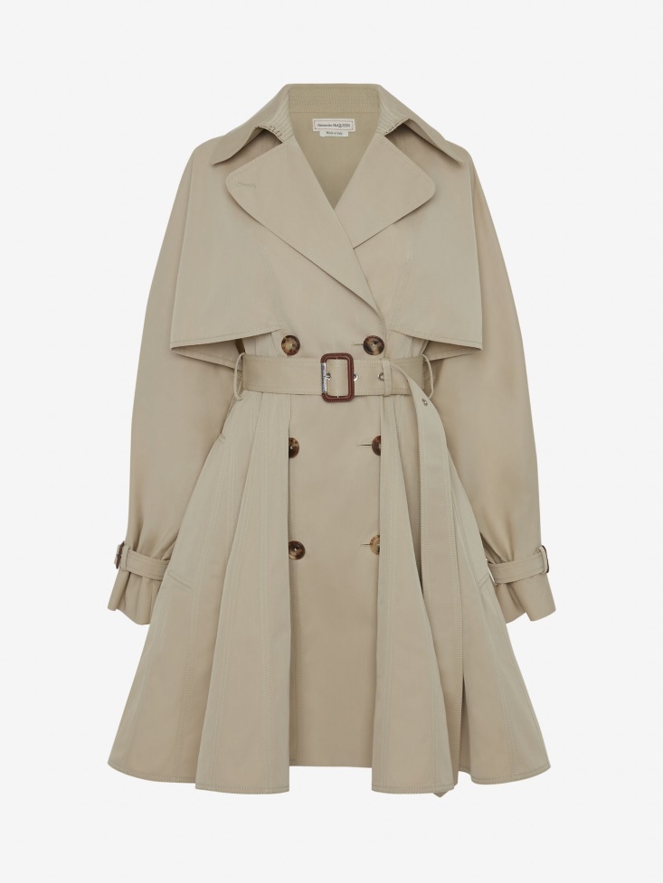 Women's Panelled Trench Coat Fashion Alexander McQueen Beige