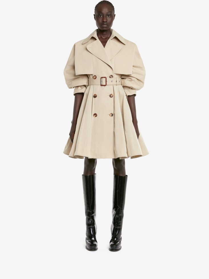 Women's Panelled Trench Coat Fashion Alexander McQueen Beige