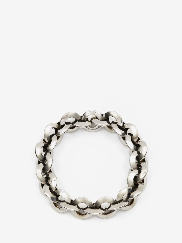 Women's Eyelet Chain Choker Antique Silver Fashion Alexander McQueen