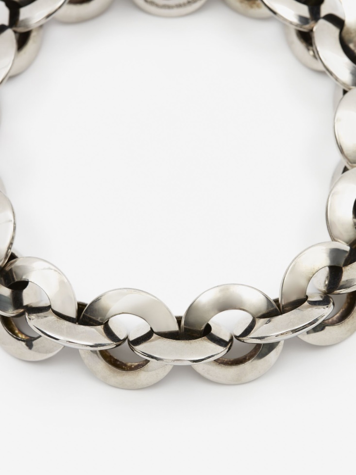 Women's Eyelet Chain Choker Antique Silver Fashion Alexander McQueen
