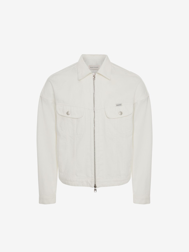 White Fashion Alexander McQueen Men's Denim Jacket