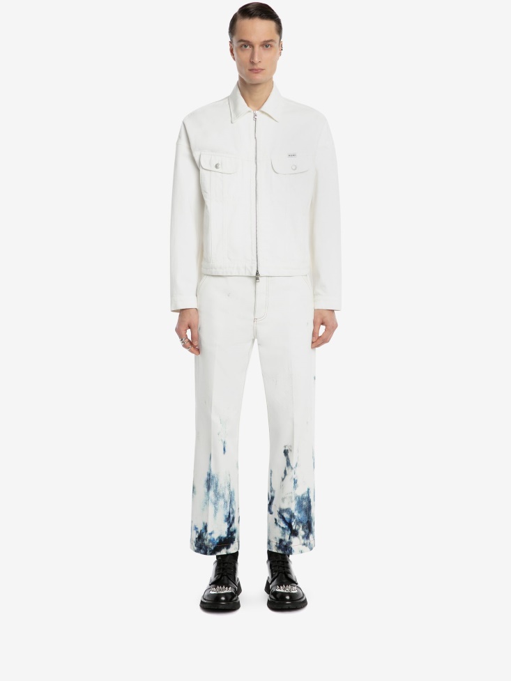 White Fashion Alexander McQueen Men's Denim Jacket
