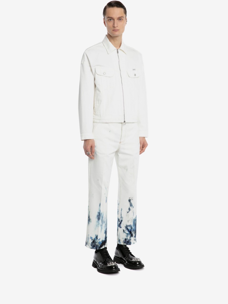 White Fashion Alexander McQueen Men's Denim Jacket