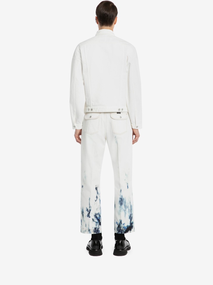 White Fashion Alexander McQueen Men's Denim Jacket