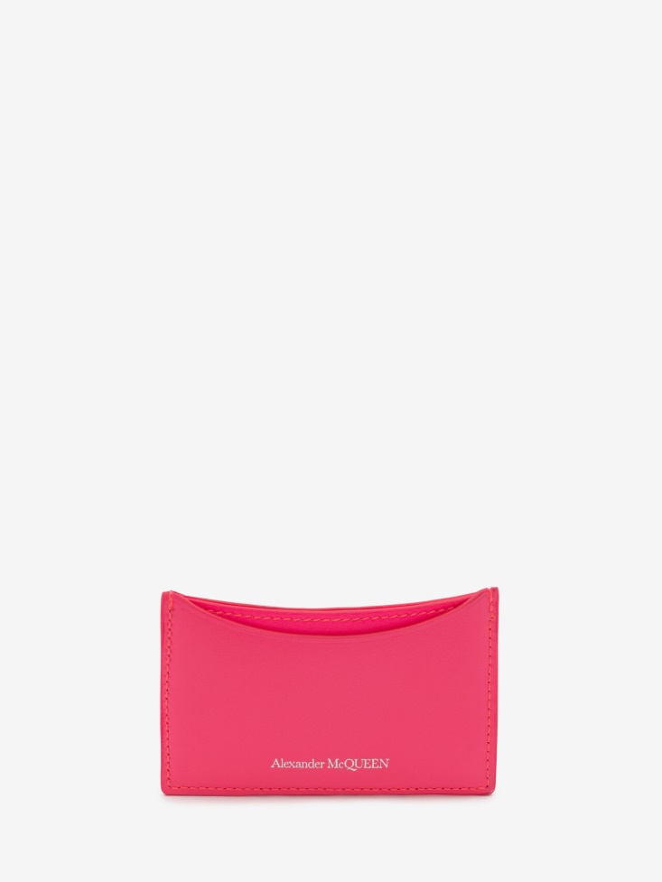 Neon Pink Women's Curve Card Holder Fashion Alexander McQueen