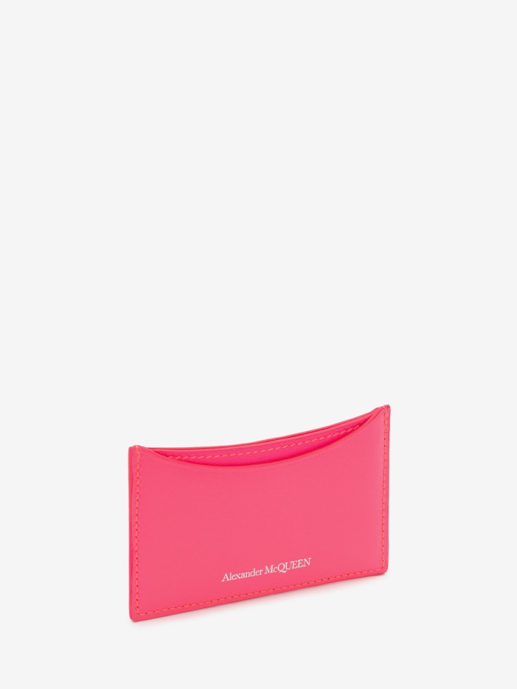 Neon Pink Women's Curve Card Holder Fashion Alexander McQueen