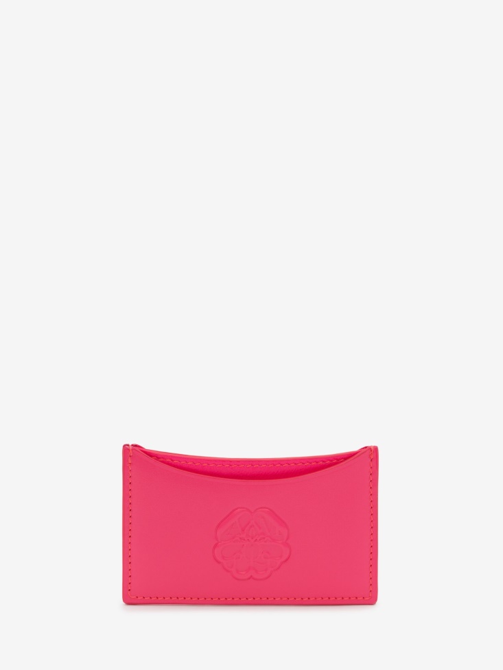 Neon Pink Women's Curve Card Holder Fashion Alexander McQueen