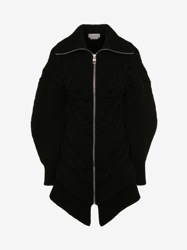 Black Fashion Alexander McQueen Women's Pieced And Patched Peplum Jacket