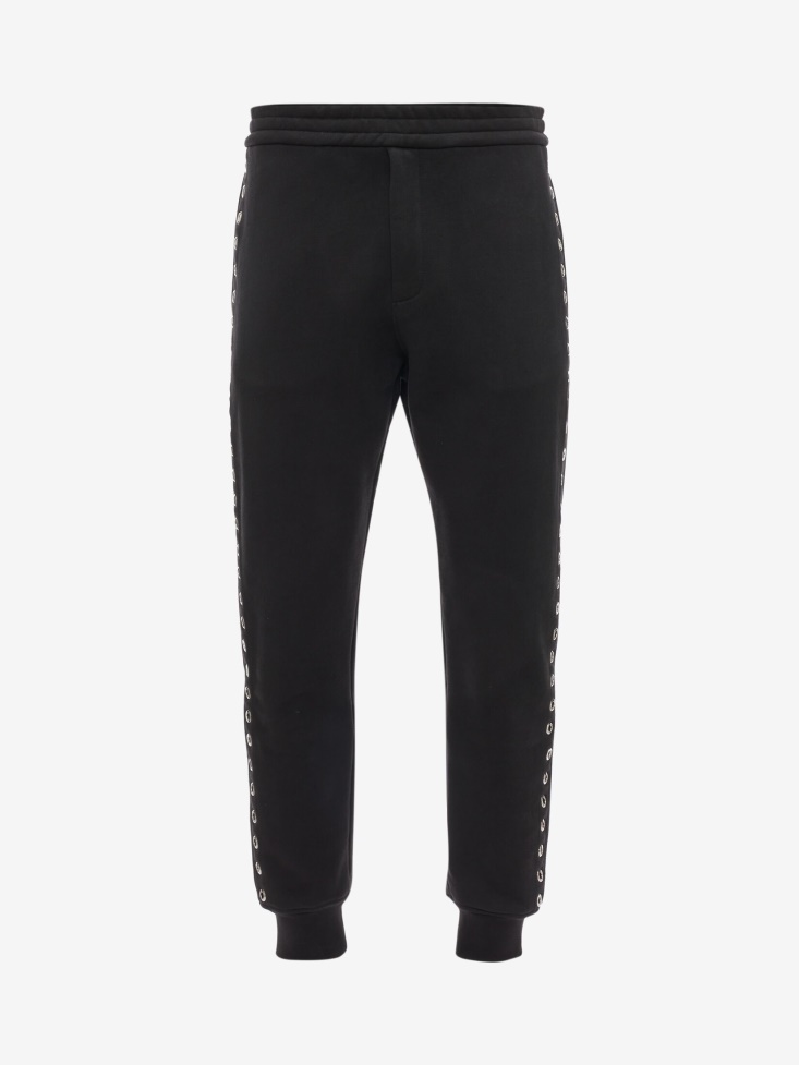 Fashion Alexander McQueen Black Men's Eyelets Joggers