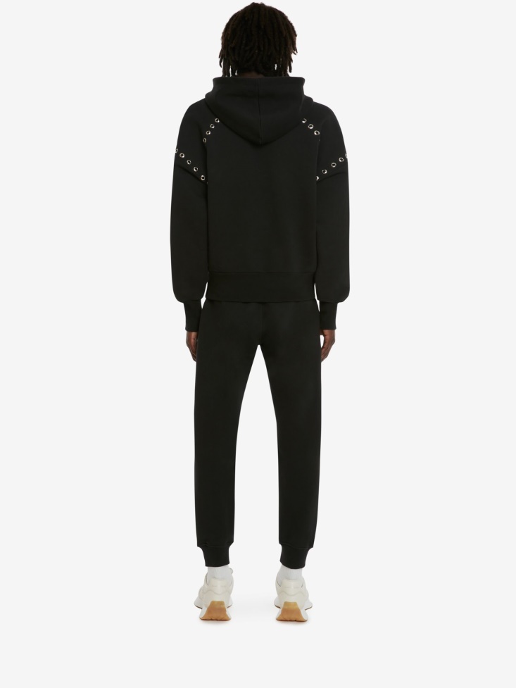 Fashion Alexander McQueen Black Men's Eyelets Joggers