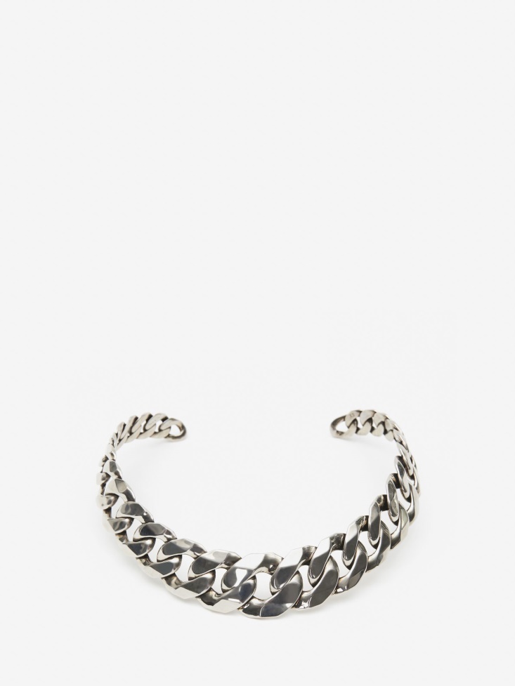 Antique Silver Women's Chain Choker Fashion Alexander McQueen
