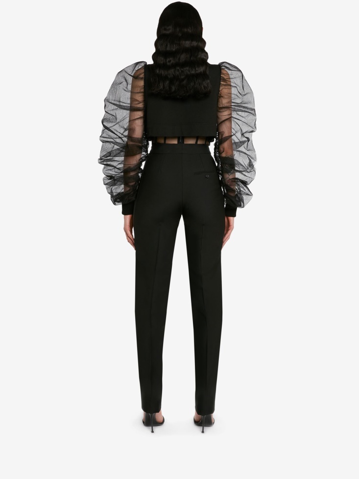 Women's Exploded Sleeves Hybrid Sweatshirt Fashion Alexander McQueen Black
