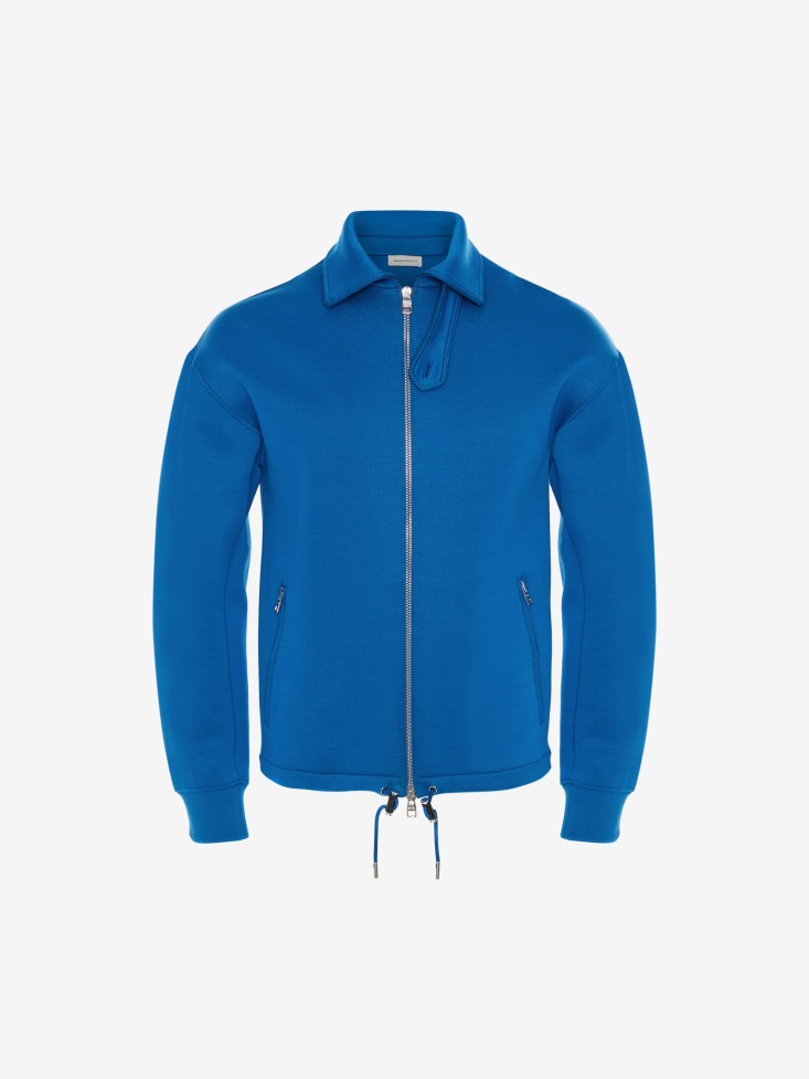 Fashion Alexander McQueen Cobalt Men's Double Jersey Bomber Jacket