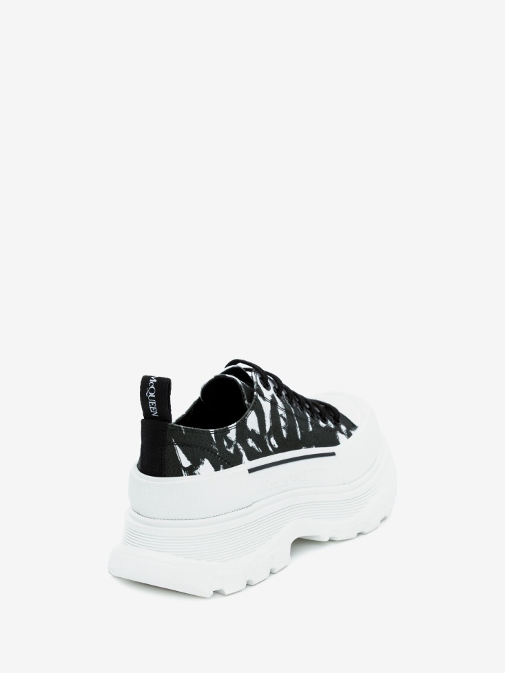 Fashion Alexander McQueen Men's in Graffiti Tread Slick Lace Up Black/White