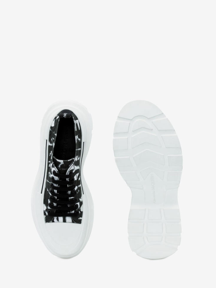Fashion Alexander McQueen Men's in Graffiti Tread Slick Lace Up Black/White