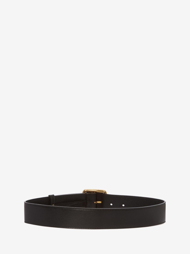 Black Women's Leather Belt Fashion Alexander McQueen