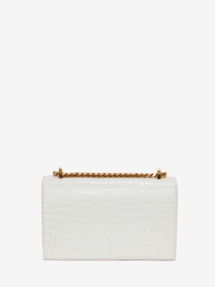 Fashion Alexander McQueen Deep Ivory Women's Jewelled Satchel