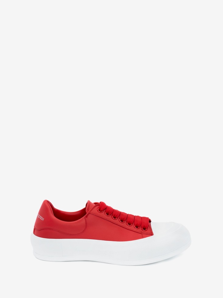 Fashion Alexander McQueen Men's Deck Lace Up Plimsoll Lust Red
